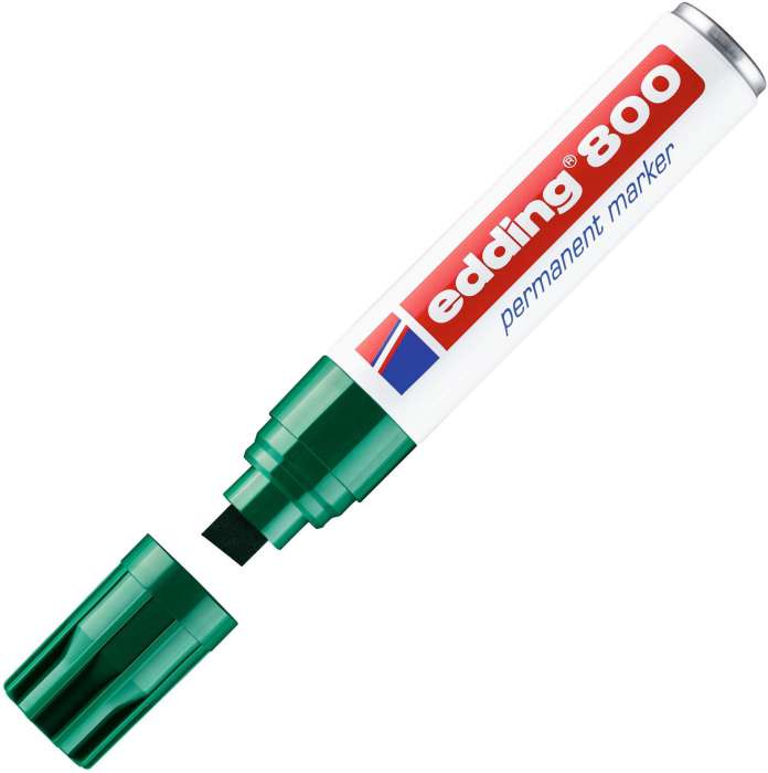 Permanentní popisovač Edding 800 - zkosený hrot, zelený