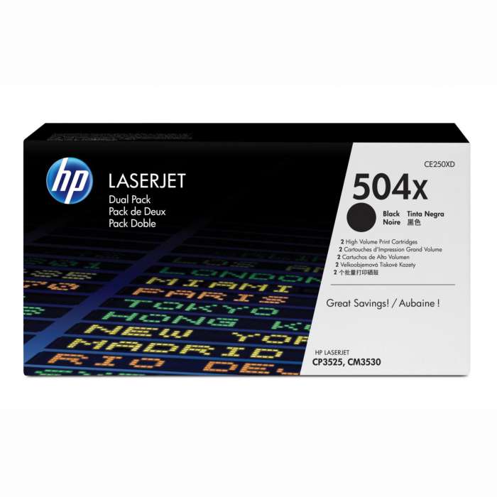 Toner HP CE250XD, č. 504X, dvojbalení - černý