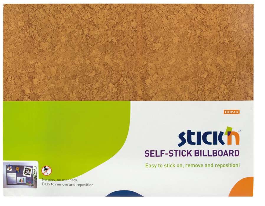Samolepicí nástěnka Stick'n by Hopax - 580 x 460 mm, hnědá
