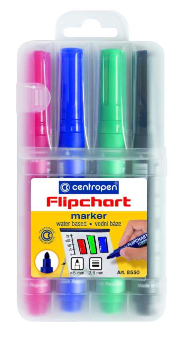 Popisovač na flipchart Centropen 8550 - sada 4 barev