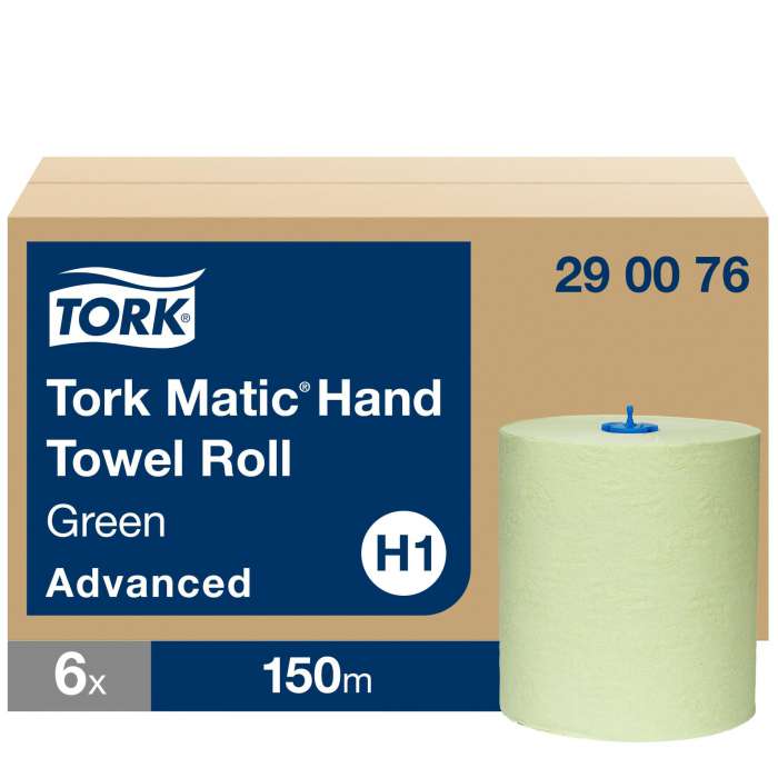 Papírové ručníky v roli Tork Matic - H1, 2vrstvé, zelené, 6 rolí