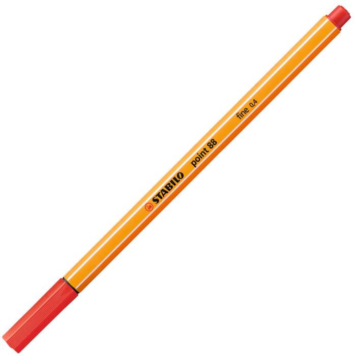 Liner STABILO point 88 - 0,4 mm, červený, 10 ks