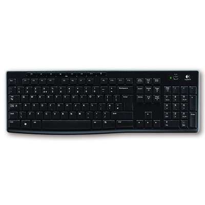 Klávesnice Logitech bezdrátová proti polití K270 - černá