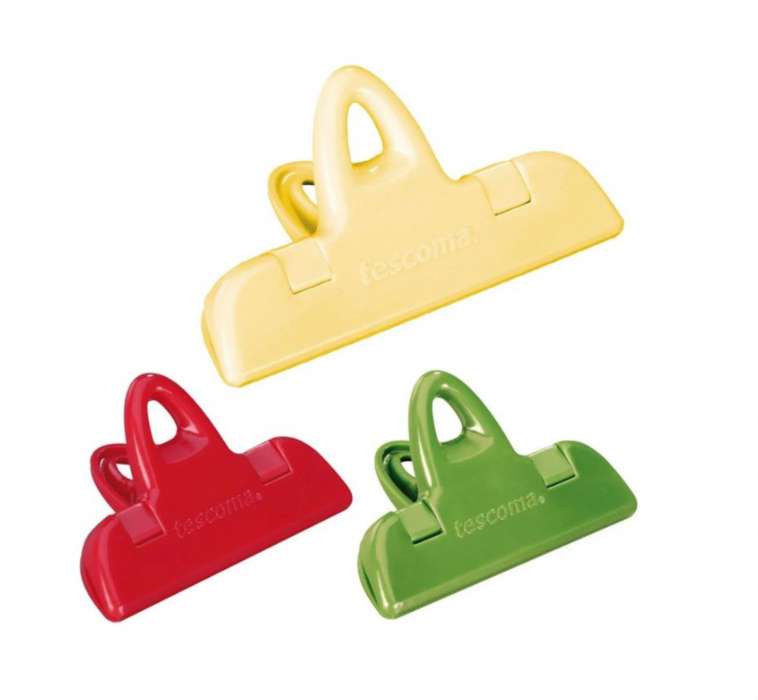 Klipsy na sáčky Tescoma Presto - 7 a 11 cm, 2 + 1 ks