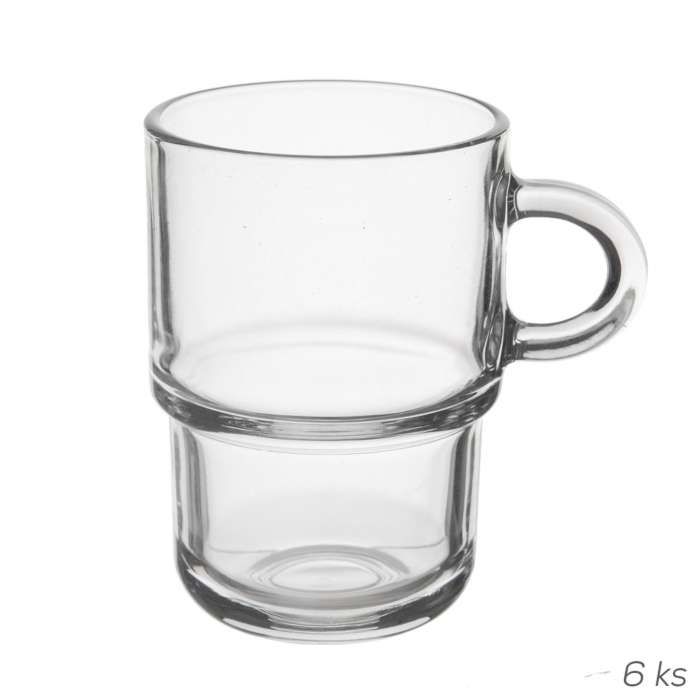 Hrnky Orion Cozy - skleněné, stohovatelné, 0,35 l, 6 ks