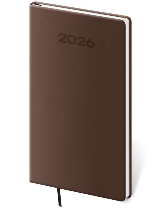 Týdenní kapesní diář 2026 Soft - hnědý