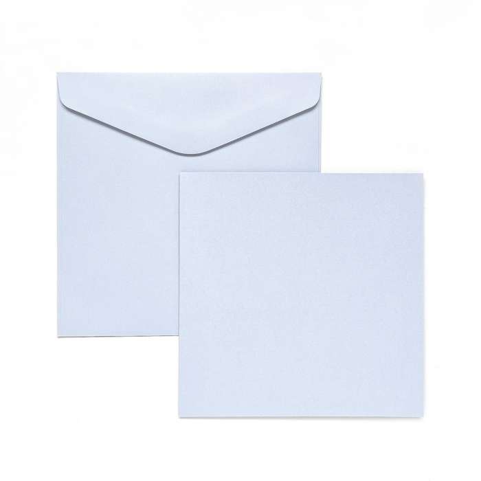 Sada obálek s kartičkami Smooth - 14,5 x 14,5 cm, bílá, sada 5+5 ks