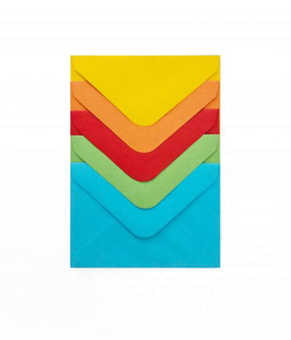 Ozdobné obálky Smooth - 7 x 10 cm, 110g/m2, mix intenzivních barev, 10