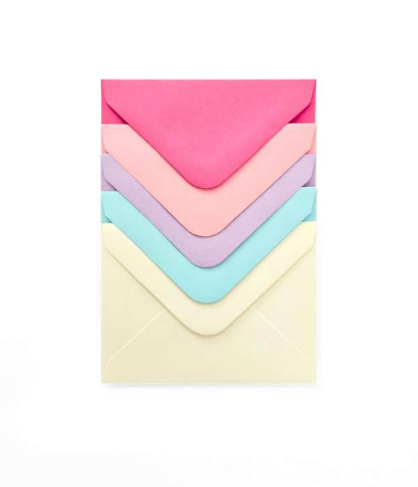 Ozdobné obálky Smooth - 7 x 10 cm, 110g/m2, růžové a modré, 10 ks