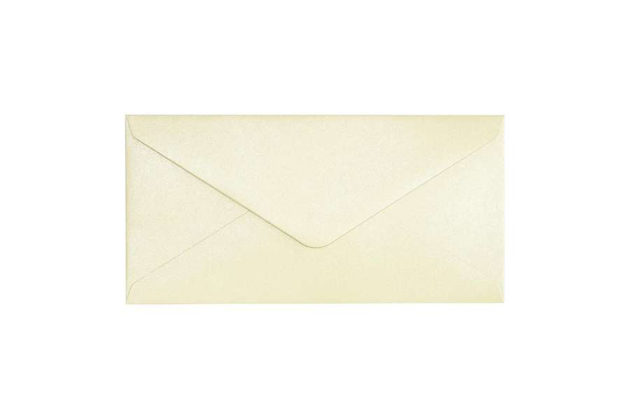 Ozdobné obálky Pearl - 8 x 16 cm, 150 g/m2, perleťové, slonová kost,