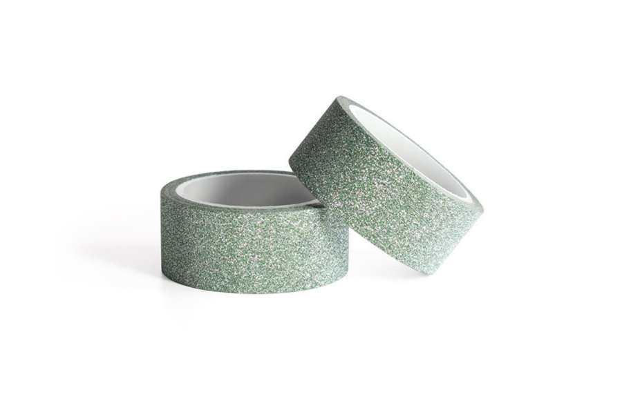 Designová lepicí páska - 15 mm x 3m, zelená, 2 ks
