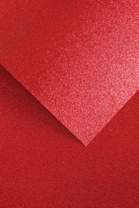 Kreativní papír A4 Glitter - 210 g/m2, červený, 5 ks