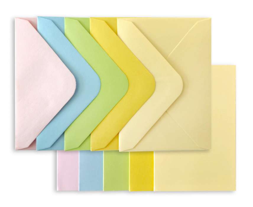 Sada přání s obálkou Smooth - 5x obálka 7 x 10 cm, 5x přání, mix