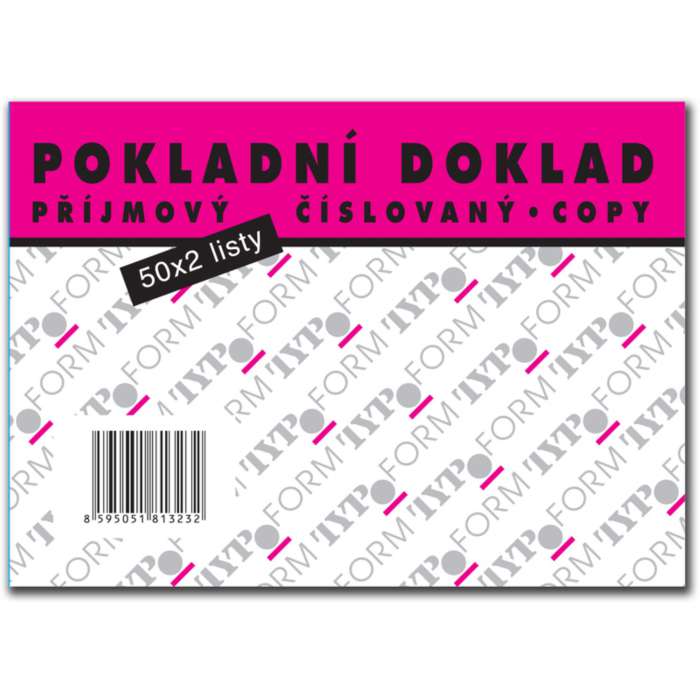 Příjmový pokladní doklad - číslovaný, 2 x 50 listů