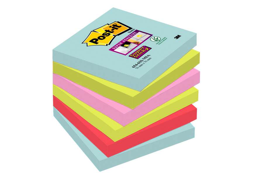 Samolepící bloček Super Sticky - 76 x 76 mm, Cosmic, 6 x 90 lístků