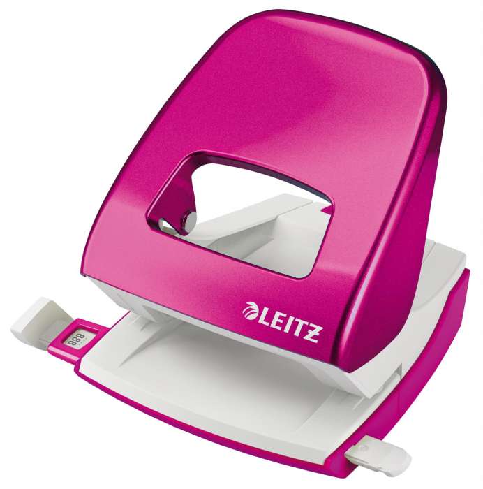 Děrovačka Leitz WOW NeXXt 5008 - 30 listů, kov, metalická růžová