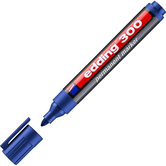 Permanentní popisovač Edding 300 - kulatý hrot, modrý