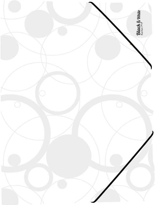 Desky s chlopněmi a gumičkou Black&White - A4, plastové, bílé, 1