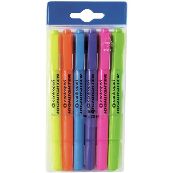 Zvýrazňovač Centropen 8722 - sada 6 barev