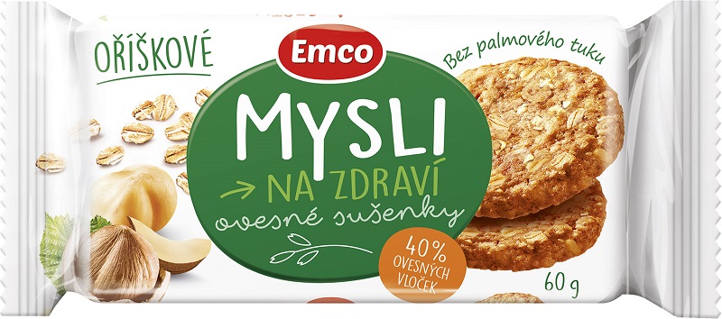 Mysli Emco Ovesné sušenky oříškové, 60 g
