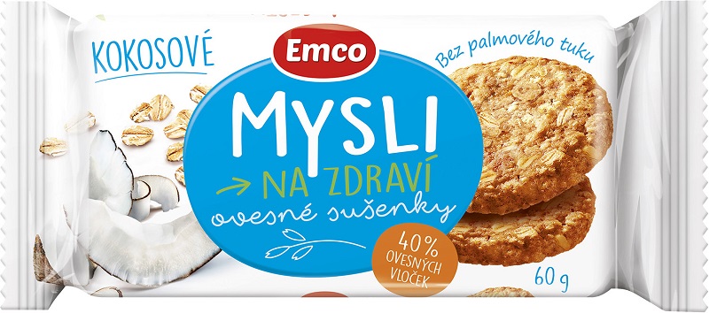 Mysli Emco Ovesné sušenky kokosové, 60 g