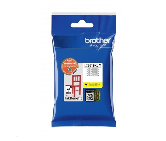 Inkoust Brother LC3619XLY, žlutá