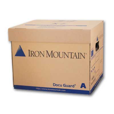 Archivační krabice Iron Mountain - typ A, s víkem, 35 x 25 x 31 cm, hnědá