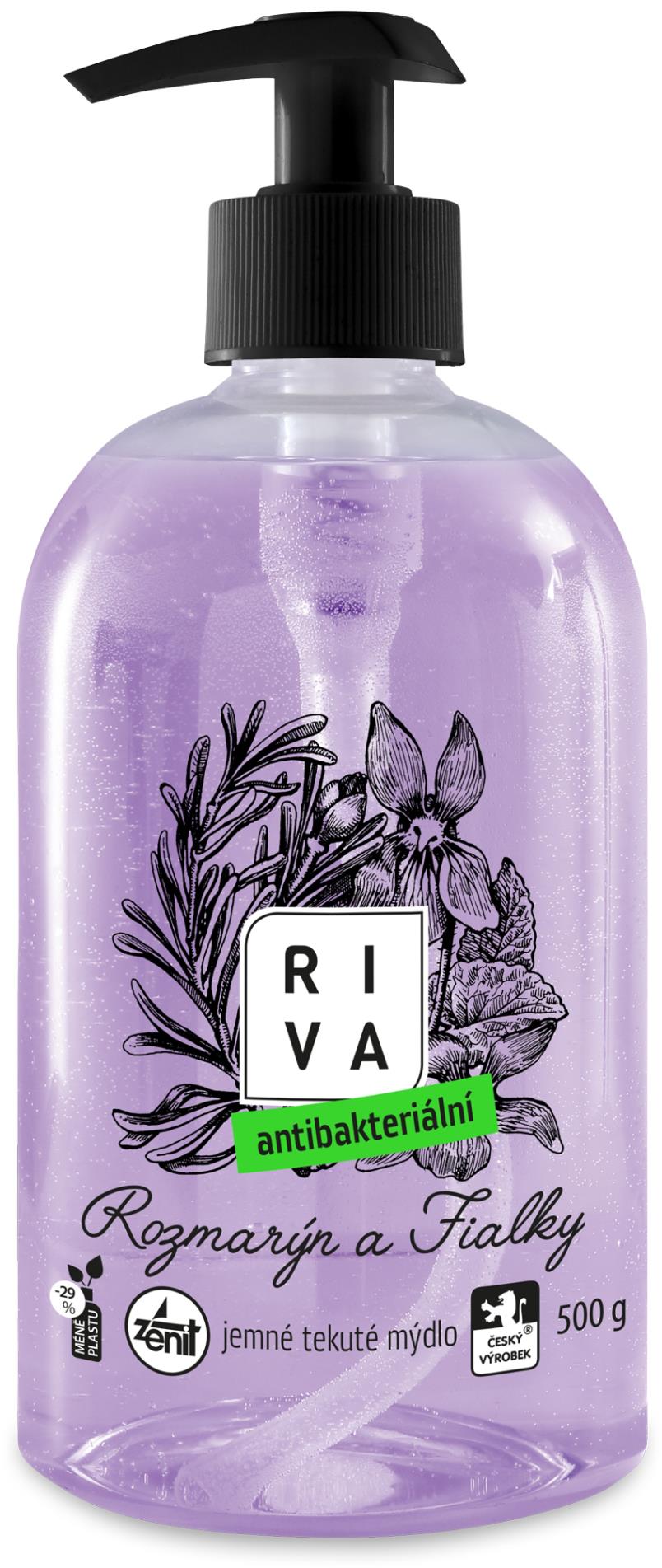 Levně Antibakteriální mýdlo Riva -rozmarýn a fialky, 500 g