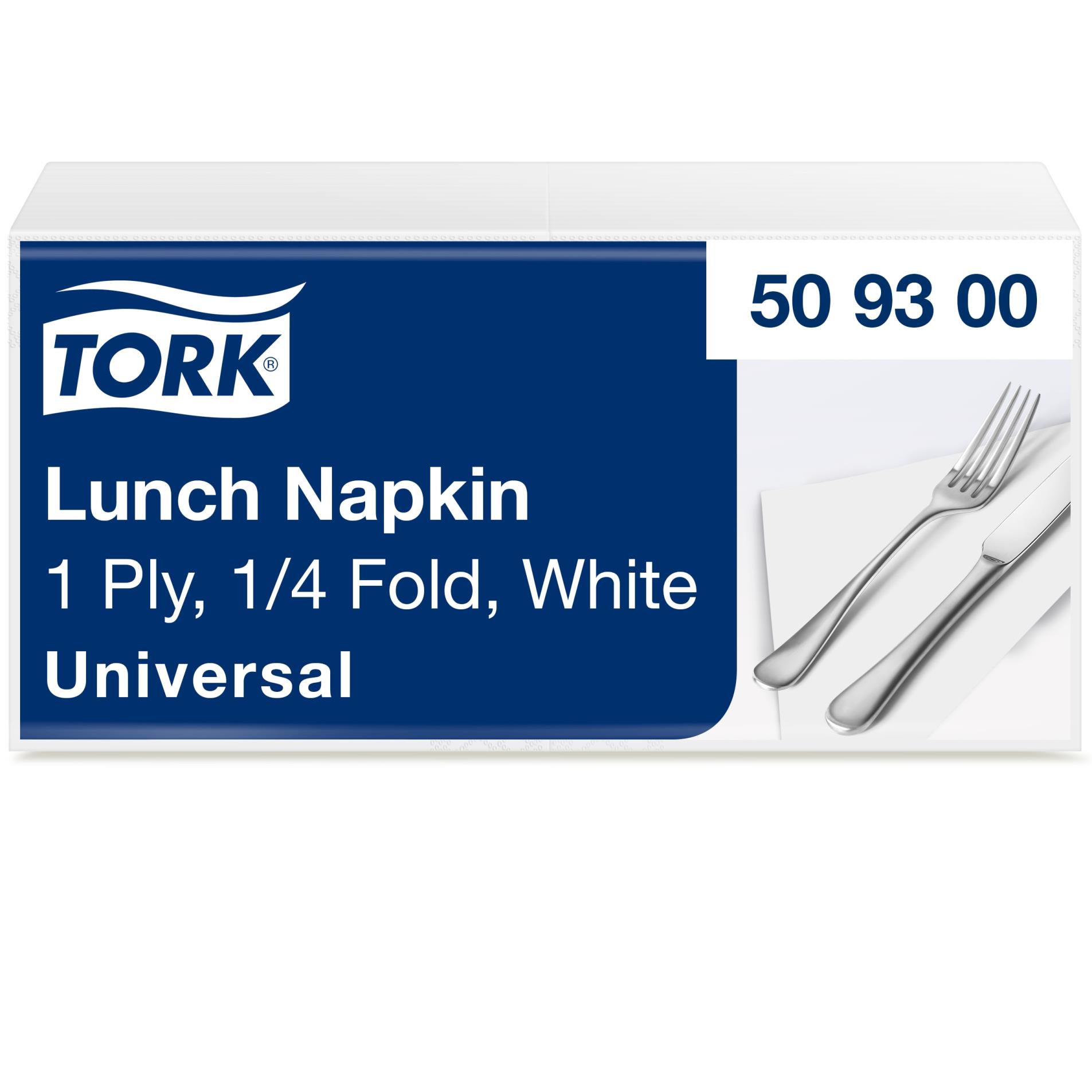 Papírové ubrousky Tork, bílé, 500 ks, 33x33 cm