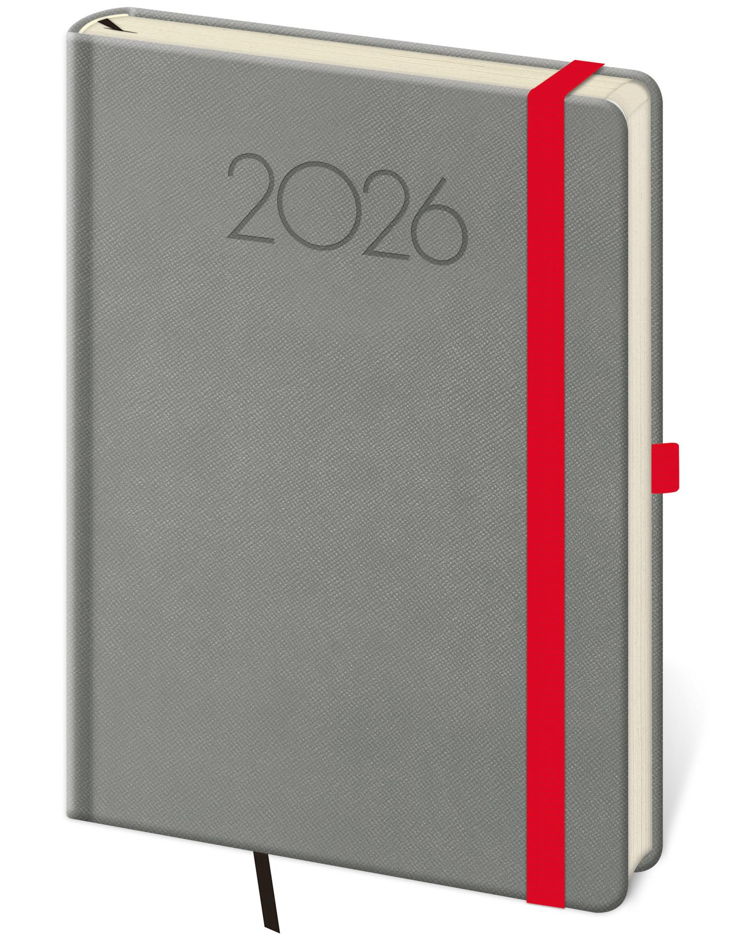 Týdenní diář 2025 New Praga - A5, tmavě šedý