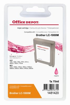Office Depot Kazeta ink. OD komp. s Brother LC1000M, purpurová - kompatibilní