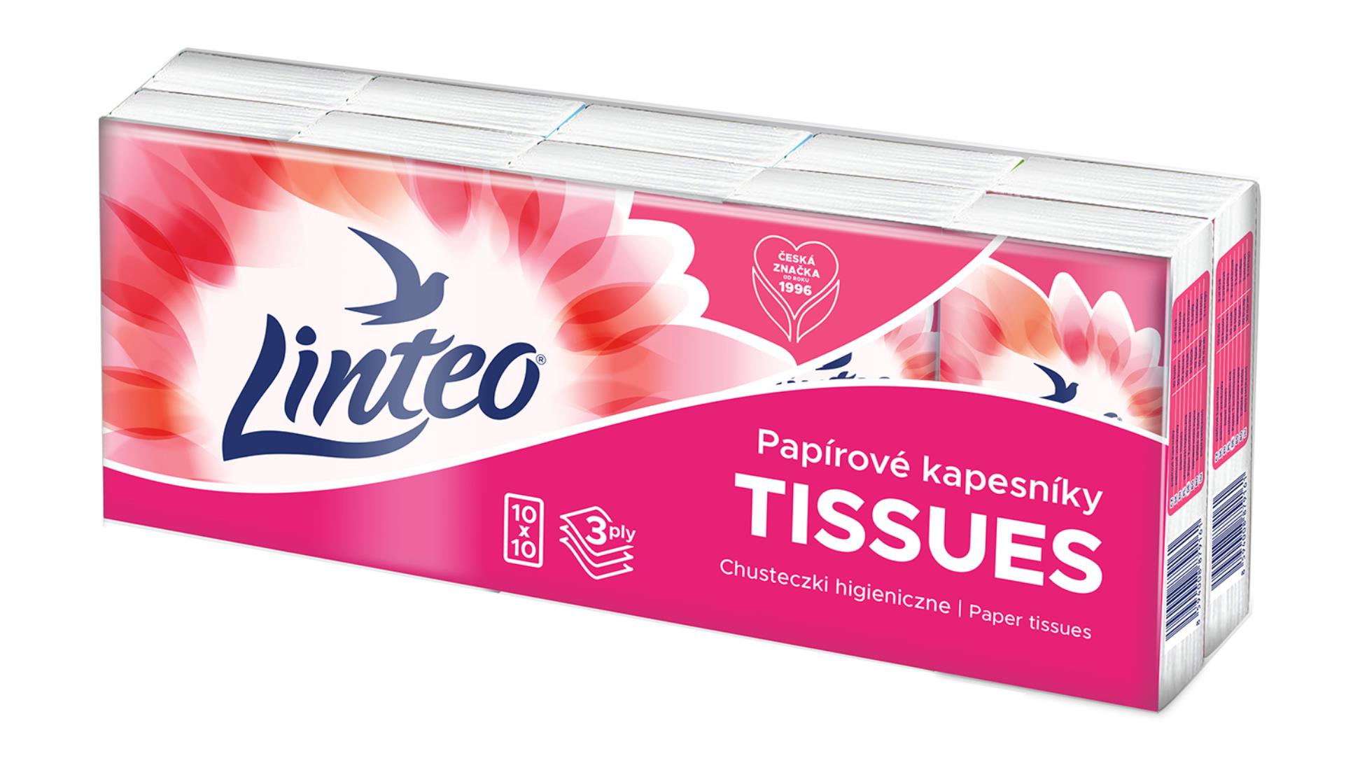 Levně Linteo Satin papírové kapesníčky mini 3-vrstvé 10 x 10 ks