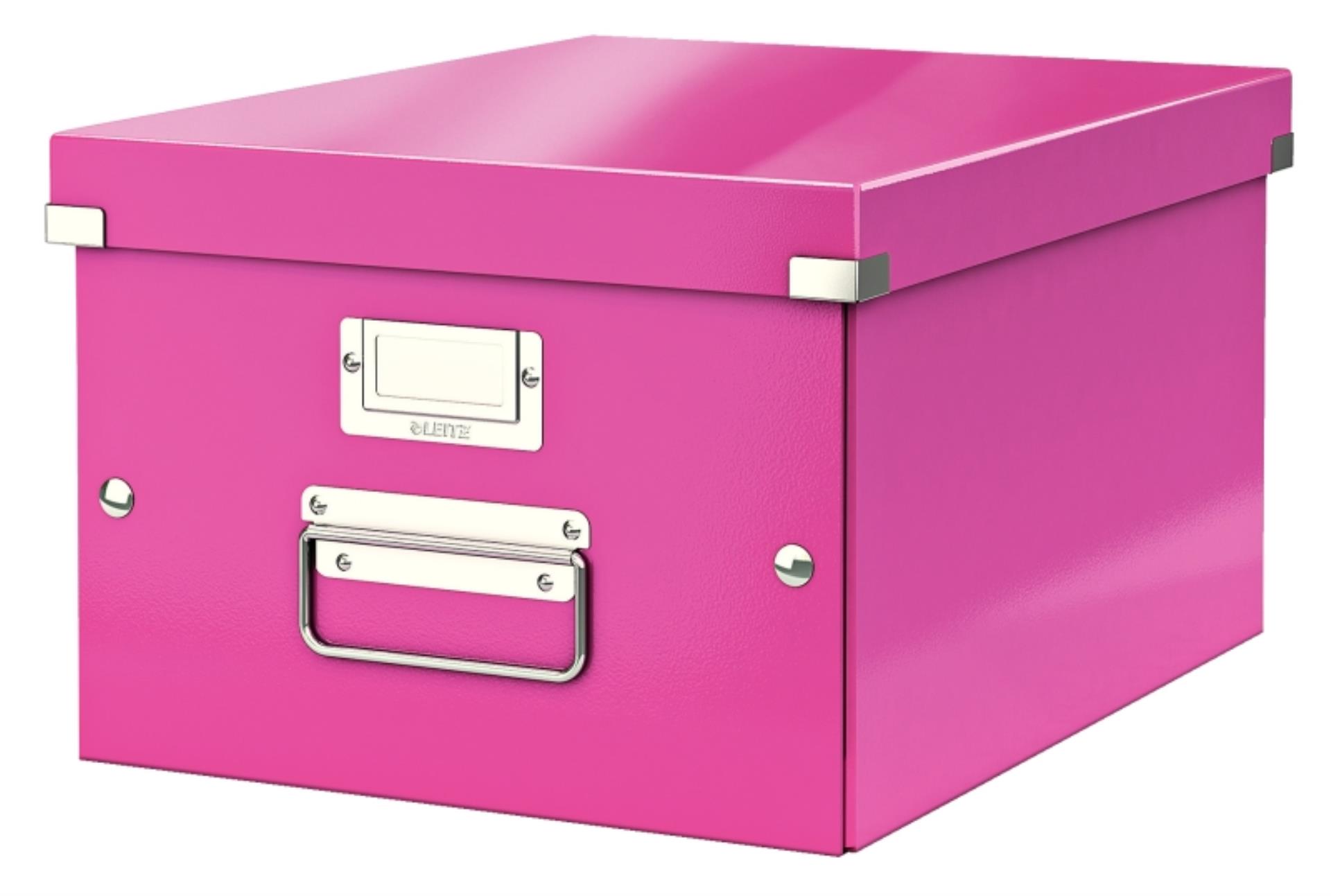 Krabice LEITZ WOW Click-N-Store - A4, univerzální, růžová