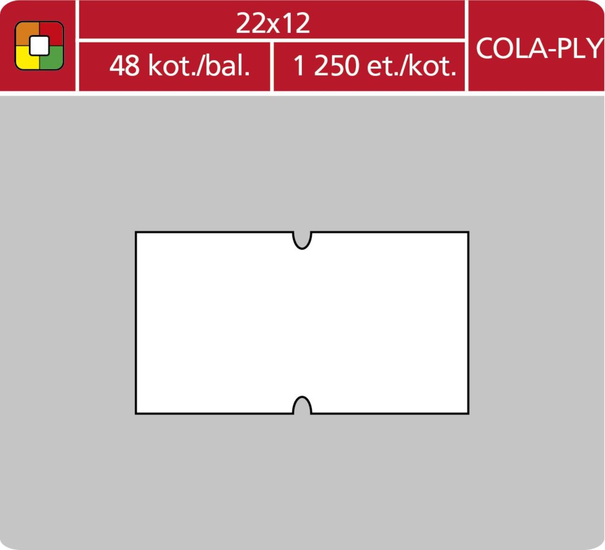 SK Label Cenové etikety COLAPLY - 22x12, 1250 ks, bílé