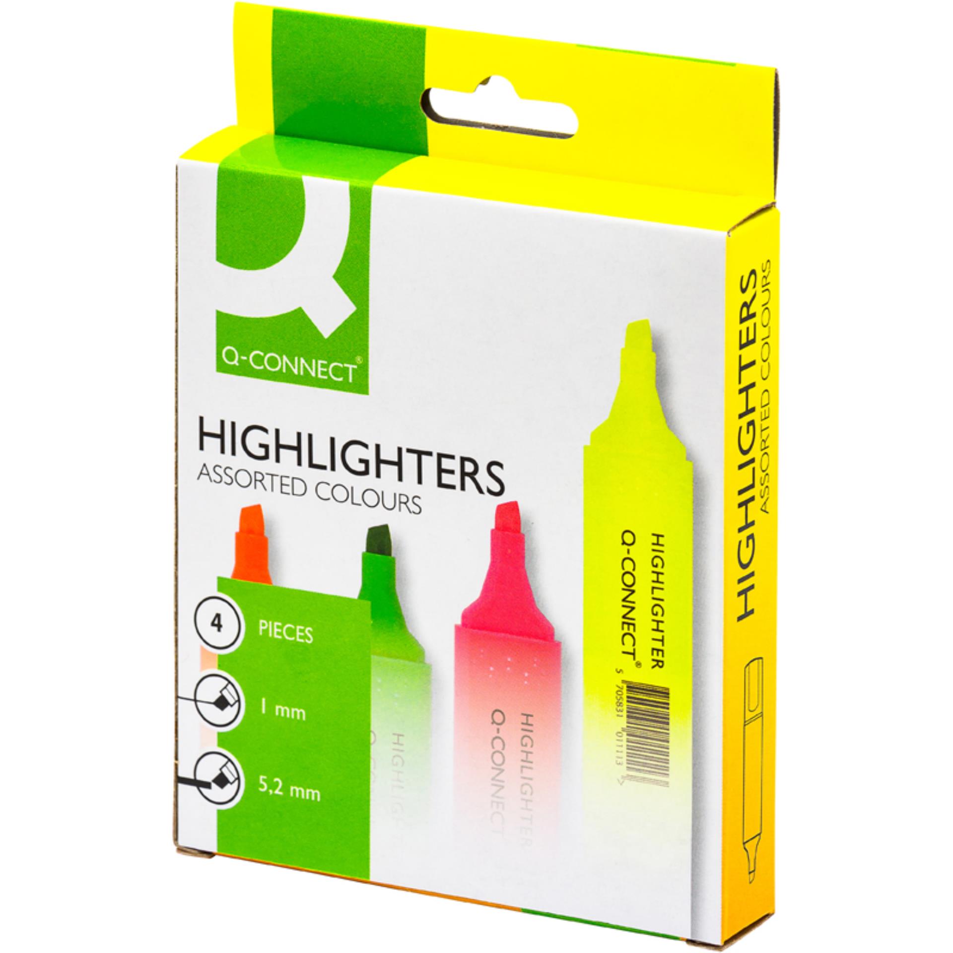 Zvýrazňovač Q-Connect Highlighters, sada 4 barev