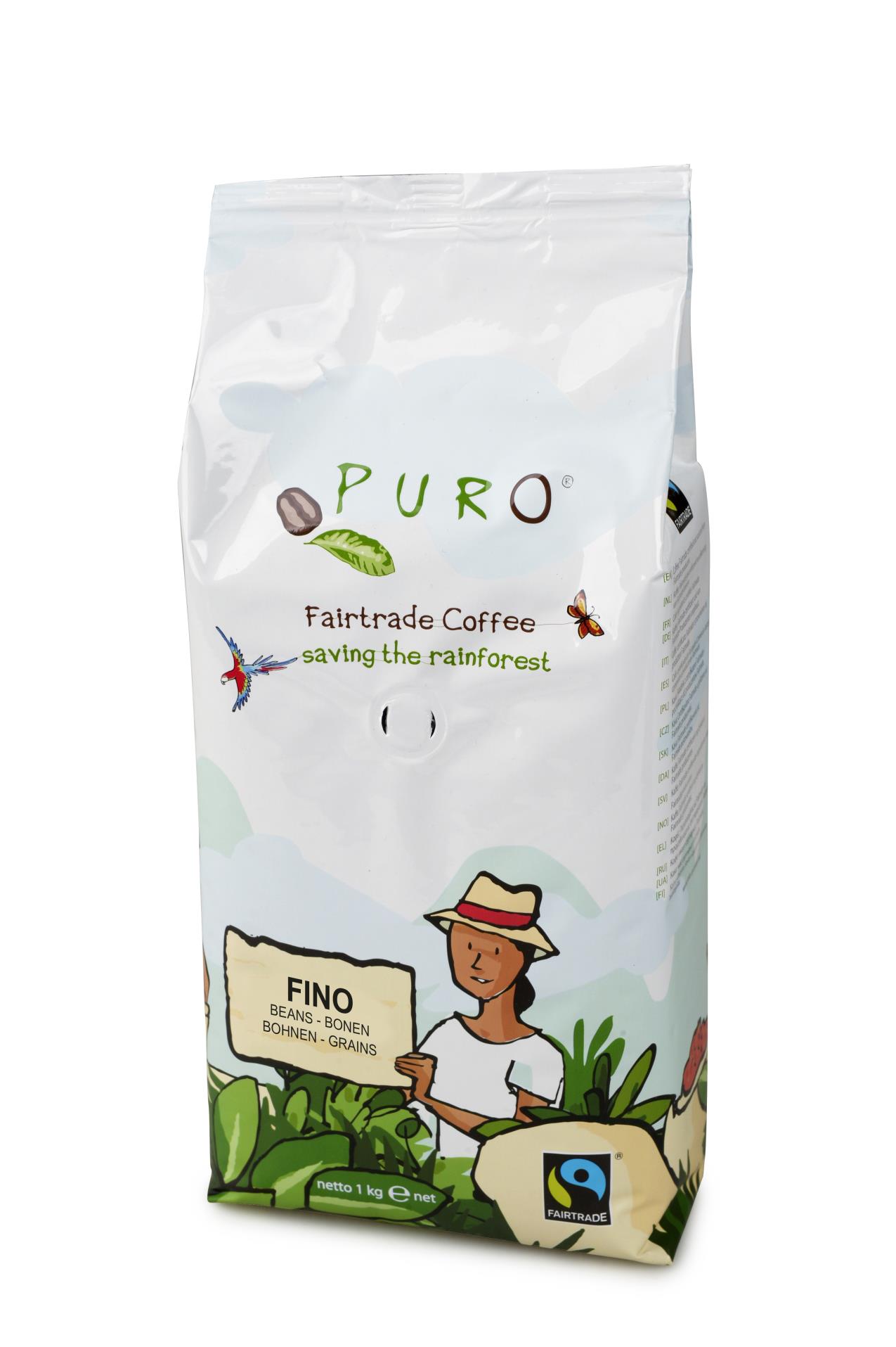 Zrnková káva Fairtrade Puro Fino, 1 kg