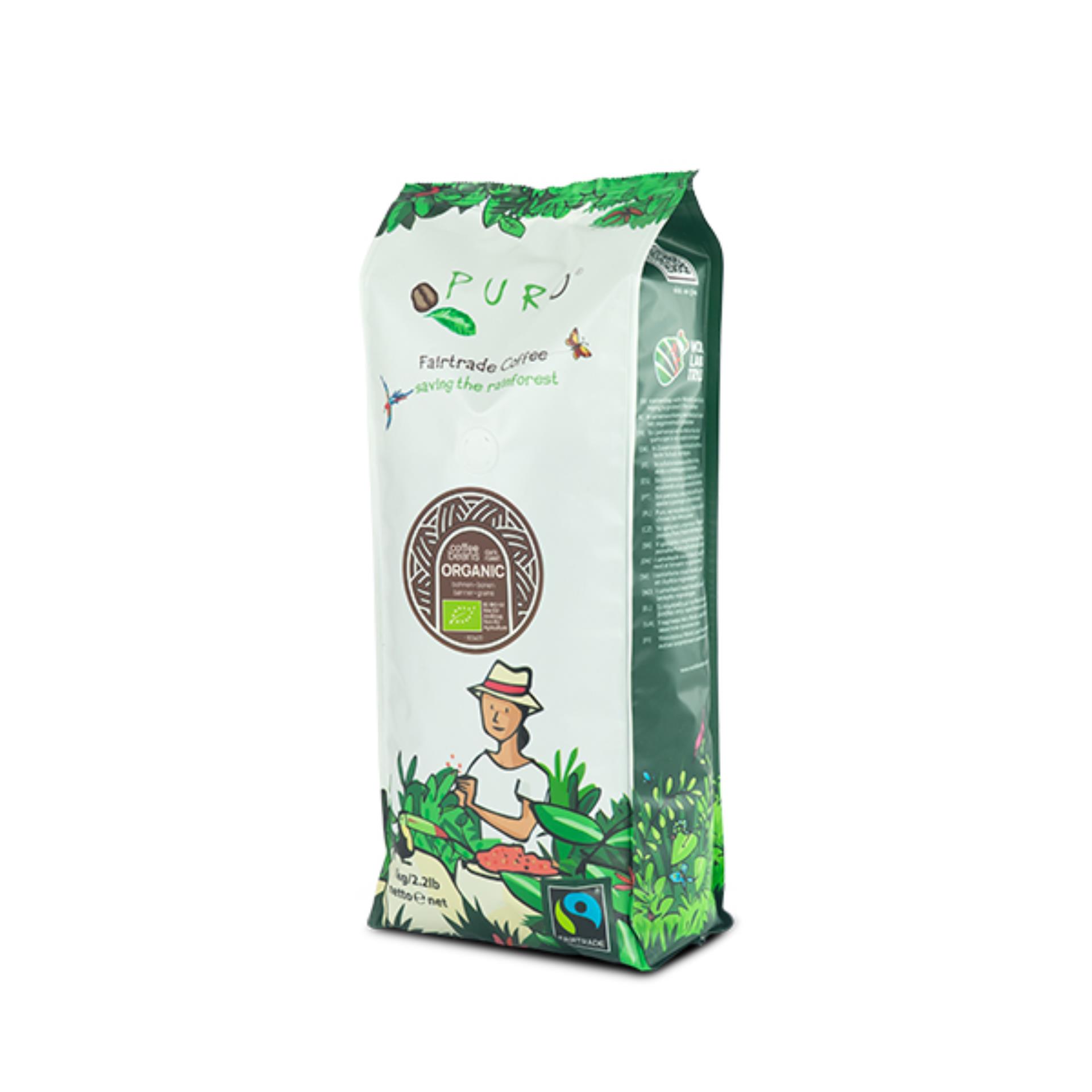 Zrnková káva Fairtrade Puro Bio Dark roast, 1 kg