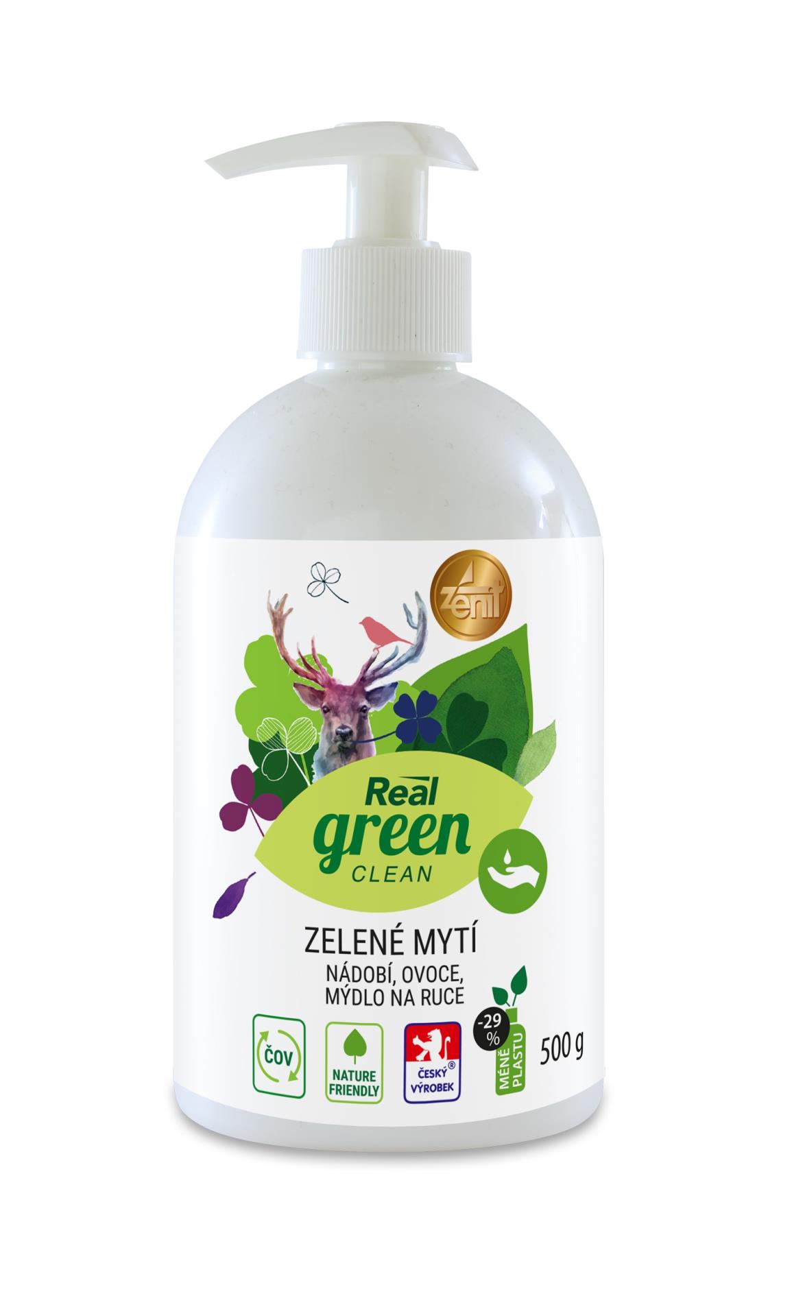 Prostředek na nádobí a ruce Real green - 500 g