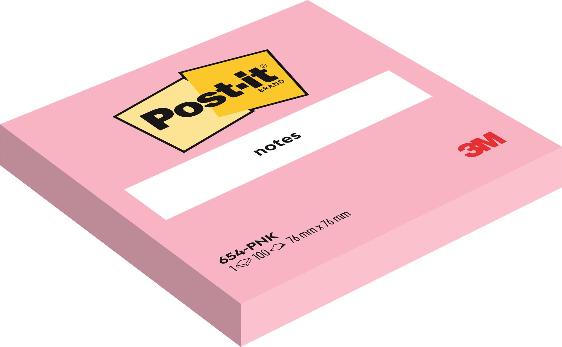Bločky Post-it 76 x 76 mm - neonově růžový, 6 ks