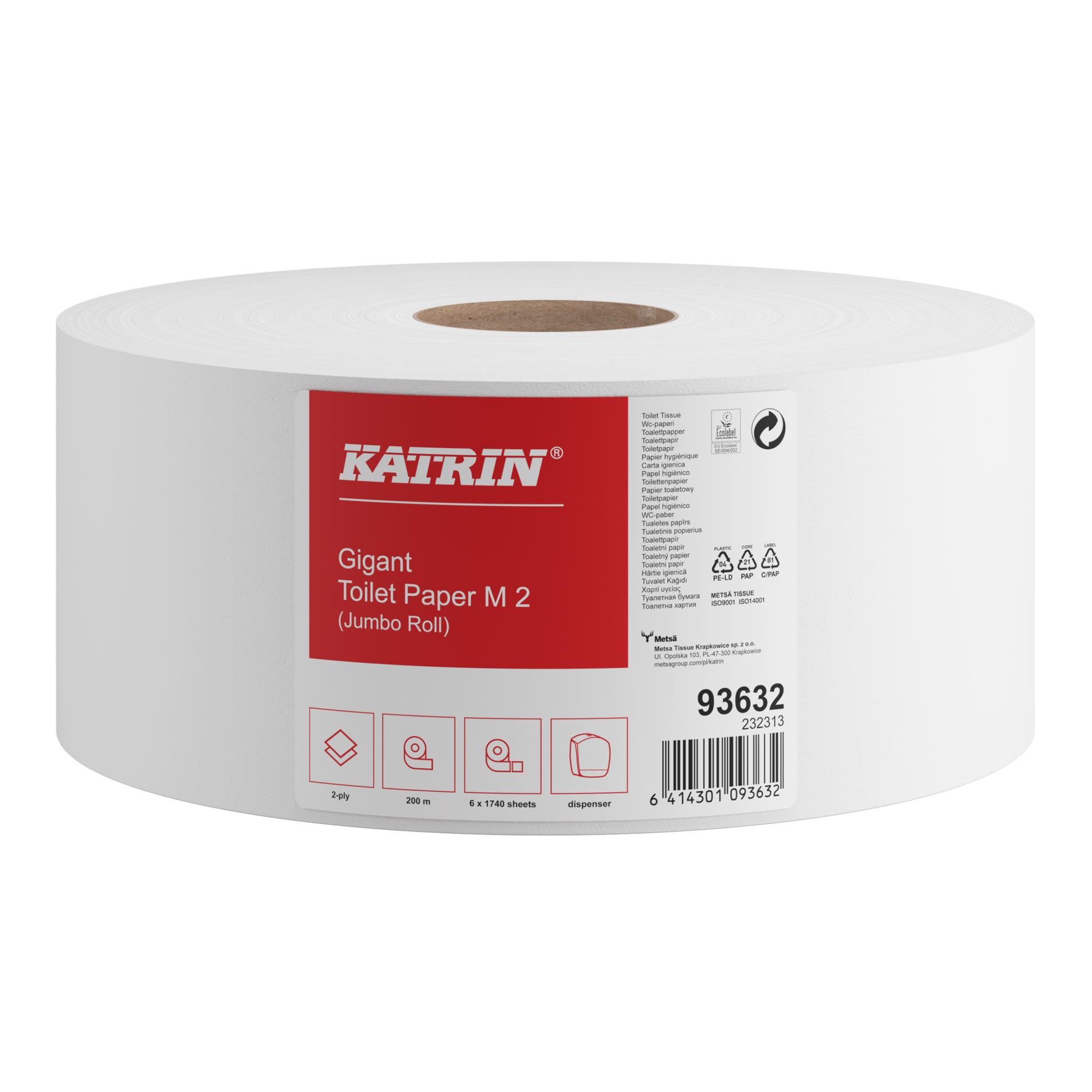 Toaletní papír Katrin Gigant Plus M2 - 2 vrstvý, 6 rolí