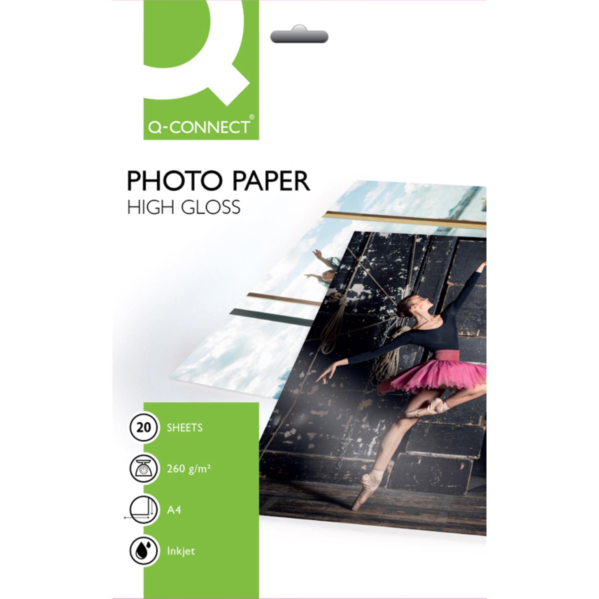 Fotopapír Q-Connect - A4, 260 g, lesklý, 20 ks