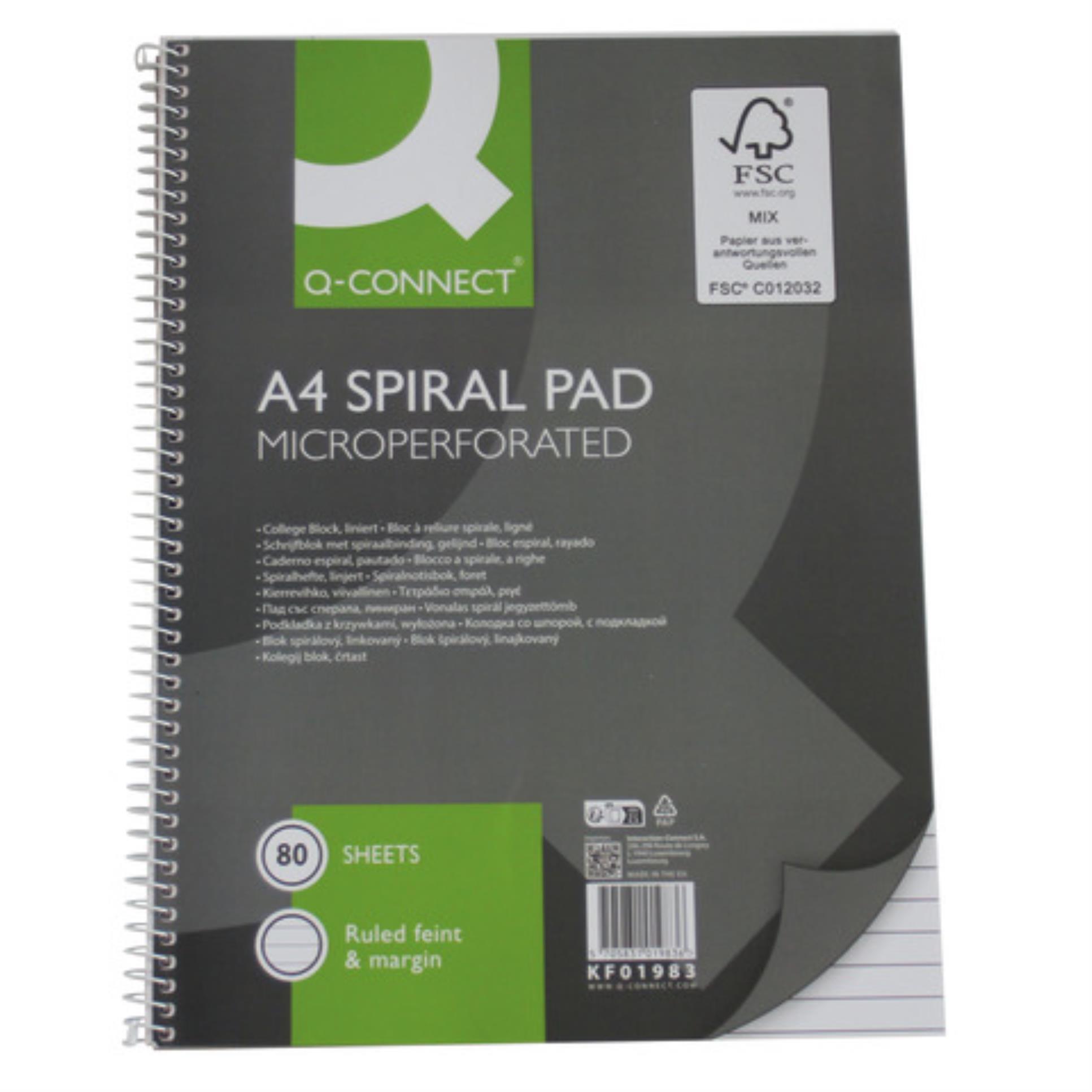 Blok Q-Connect - A4, 4-děrový, linkovaný