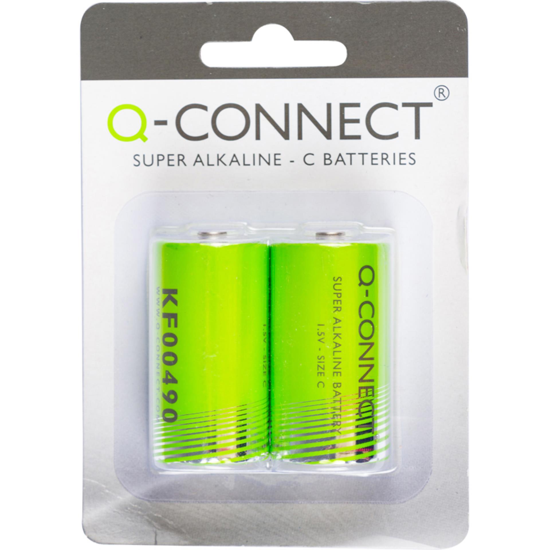 Alkalické baterie Q-Connect - MN1400, LR14, C, 2 ks