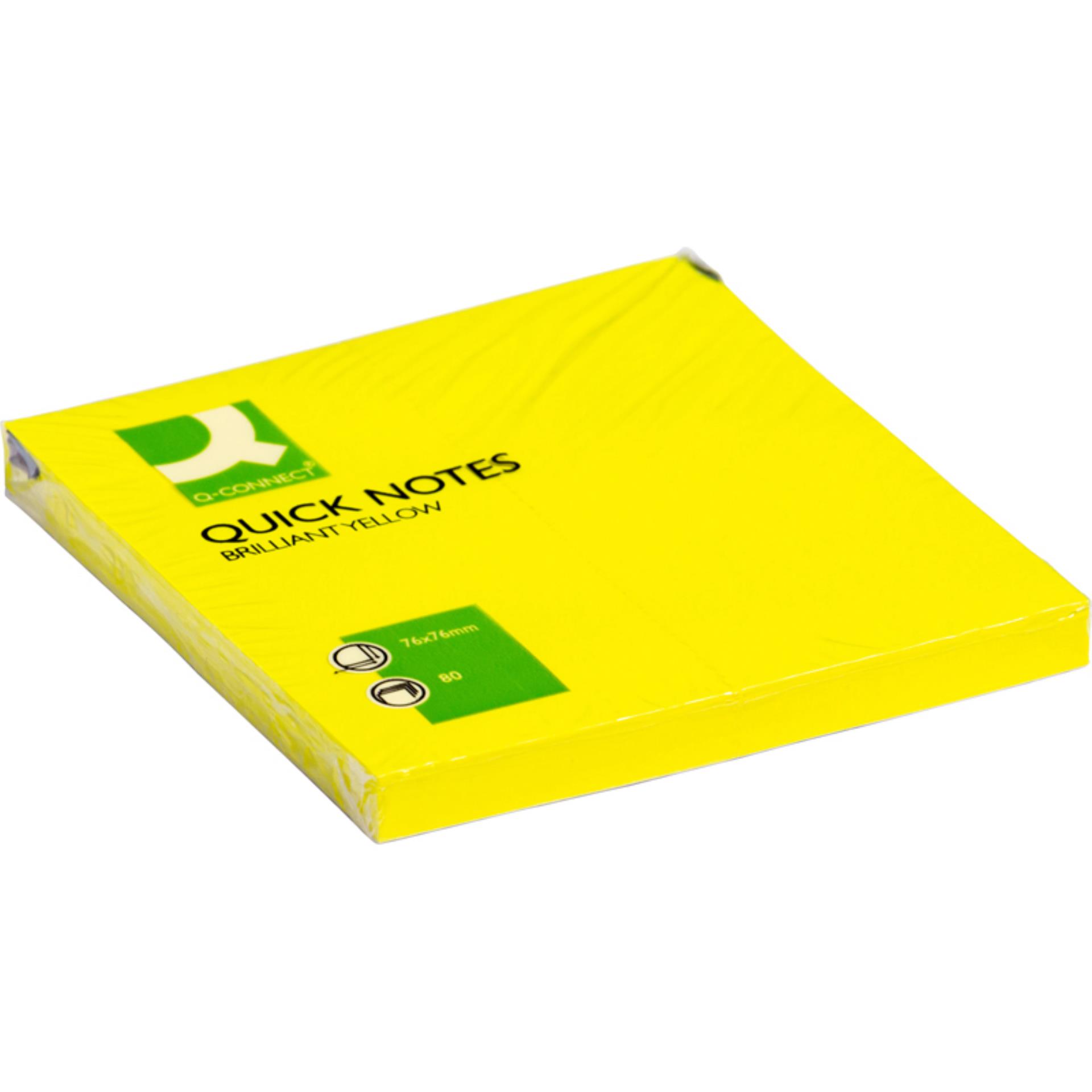 Bločky Q-Connect 75 x 75 mm - neonově žluté
