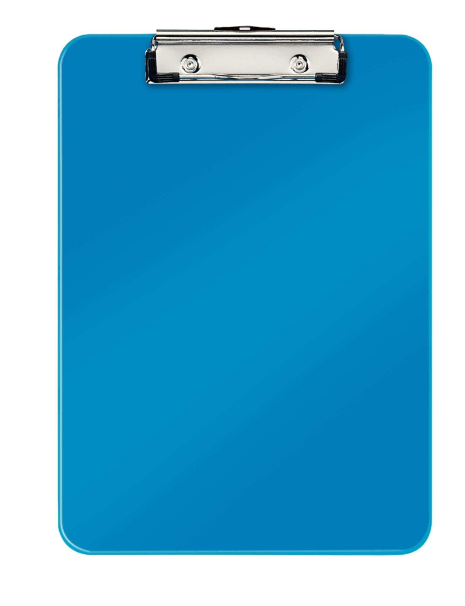 Jednodeska Leitz WOW - A4, s klipem, metalicky modrá