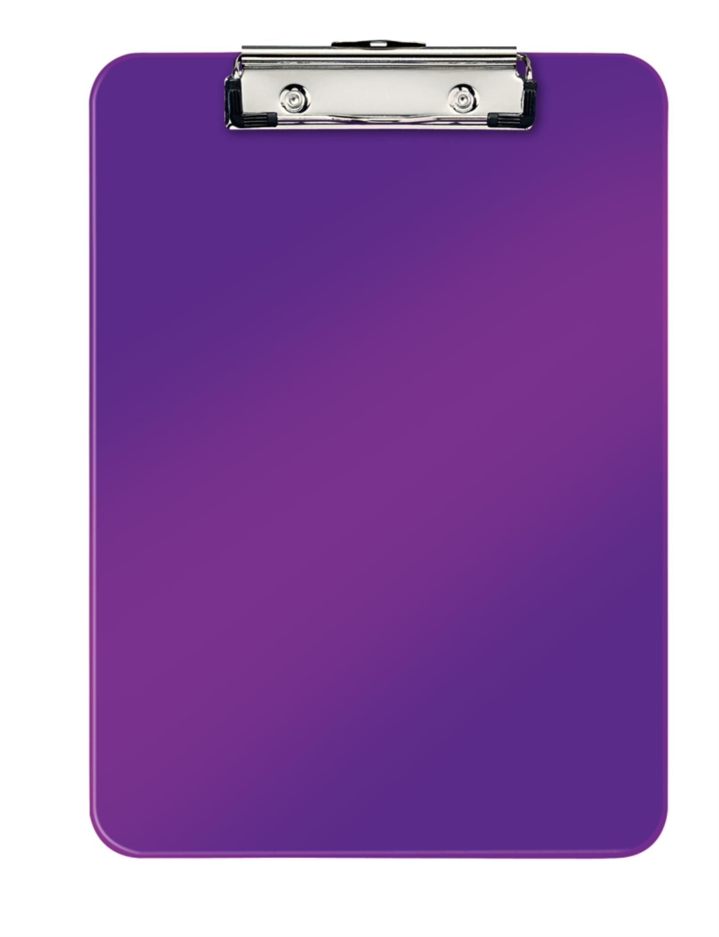 Jednodeska Leitz WOW - A4, s klipem, purpurová