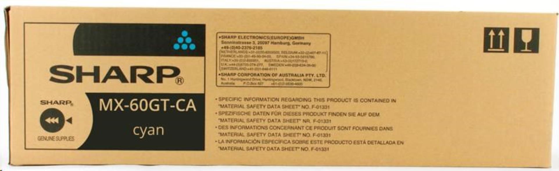 Toner Sharp MX61GTCA - azurový