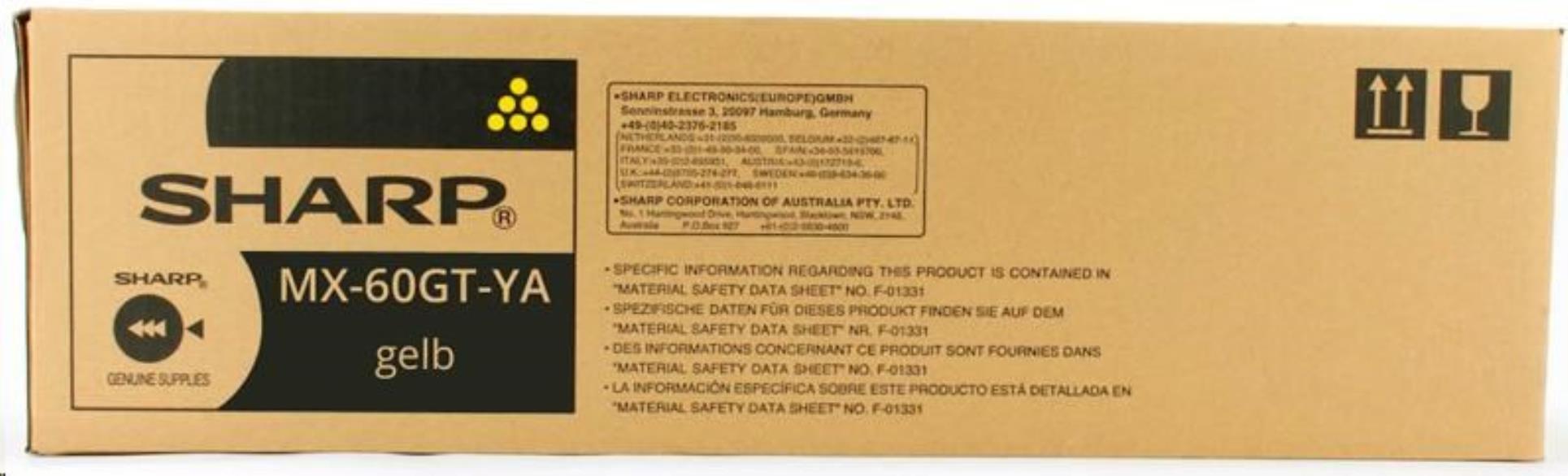 Toner Sharp MX61GTYA - žlutý
