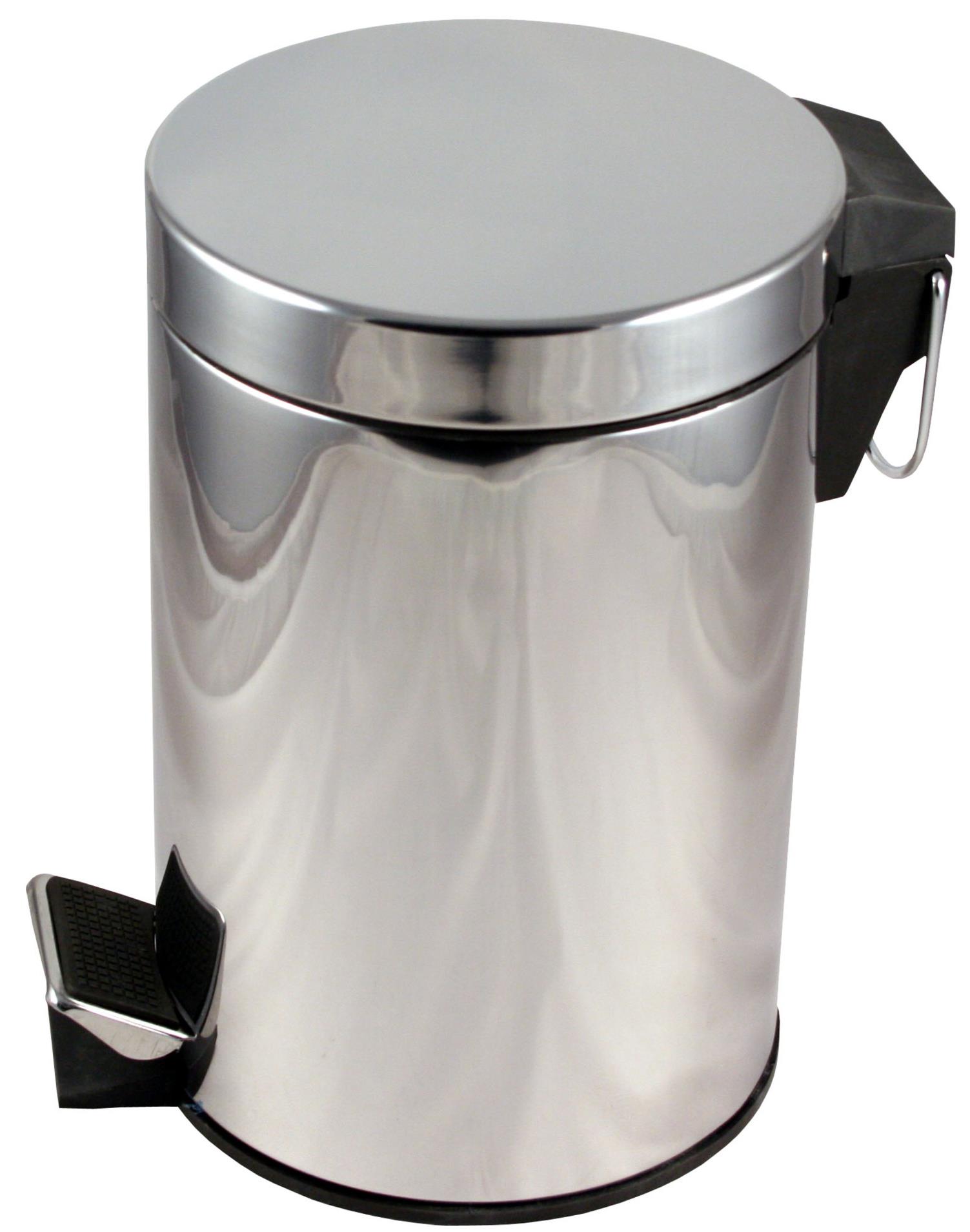 Levně Koš odpadkový, nášlapný, chromový, 5l