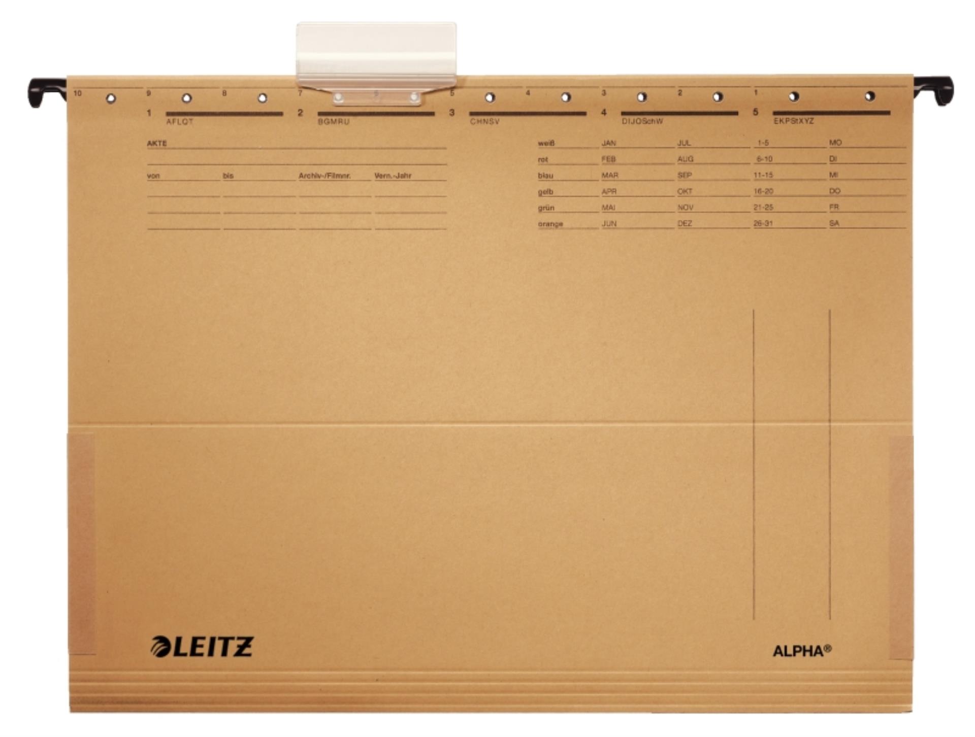Desky závěsné papírové LEITZ Alpha A4, s bočnicemi, 25 ks